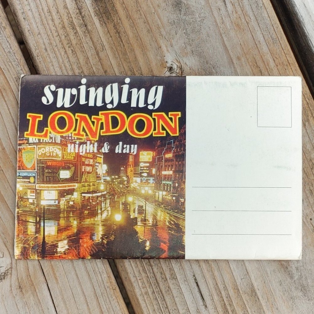 Vintage Swinging London Pictorial Postcard Book of 6 double sided photos